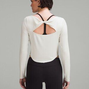 NWT Lululemon Modal Silk Twist-Back Yoga Long-Sleeve Shirt Size 8 | Bone